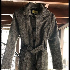 Maralyn & Me Wool coat with detachable hood.